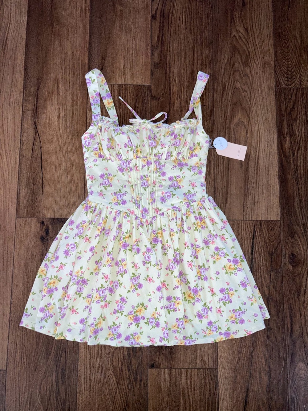Blashe women’s Yellow and purple Floral Sundress size m new